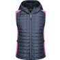 James&Nicholson Ladies´ Knitted Hybrid Vest pink_melange/anthracite_melange