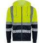 Korntex Hi-Vis workwear hooded sweat-jacket galway Signal yellow / Navy