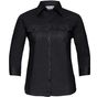 Russell Collection Ladies’ roll 3/4 sleeve fitted twill shirt - black - XL