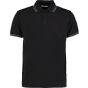 Kustom Kit Tipped Collar Polo Black / Charcoal