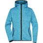 James&Nicholson Ladies' Knitted Fleece Hoody blue_melange/black