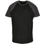 Build Your Brand Raglan Contrast Tee black/charcoal
