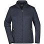 James&Nicholson Ladies´ Knitted Fleece Jacket dark_grey_melange/silver