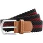 Asquith & Fox Ceinture stretch tressée à rayures bicolores black/burgundy