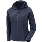 Result Recycled 3-Layer Printable Womens Hooded Shoftshell navy