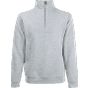 fruit of the loom Classic zip neck sweat heather_grey