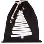 Kimood Sac coton à cordon motif sapin noir