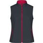 James&Nicholson Ladies´ Promo Softshell Vest iron_grey/red