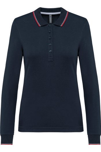 Image produit Polo maille piquée manches longues femme