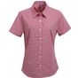 Premier Chemise micro-carreaux Vichy Gingham à manches courtes pour femme red/white