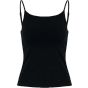 Build Your Brand Ladies Stretch Jersey Short Slim Top Black