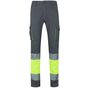 Velilla Pantalon multipoches bicolore haute visibilité grey/fluo_yellow