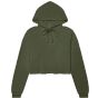 Bella Women's cropped fleece hoodie military_green