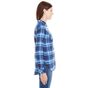 Burnside Women's Woven Plaid Flannel Shirt blue/white_checked