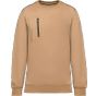 WK Designed To Work Sweat-shirt Day To Day zip poche contrastée unisexe camel/black