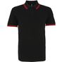Asquith & Fox Polo passepoilé coupe classique homme - col contrasté black/red