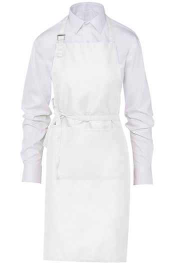 Lisbon 100% Cotton Bib Apron - White