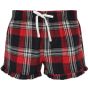 SF Clothing Women´s tartan frill lounge shorts red_navy_check