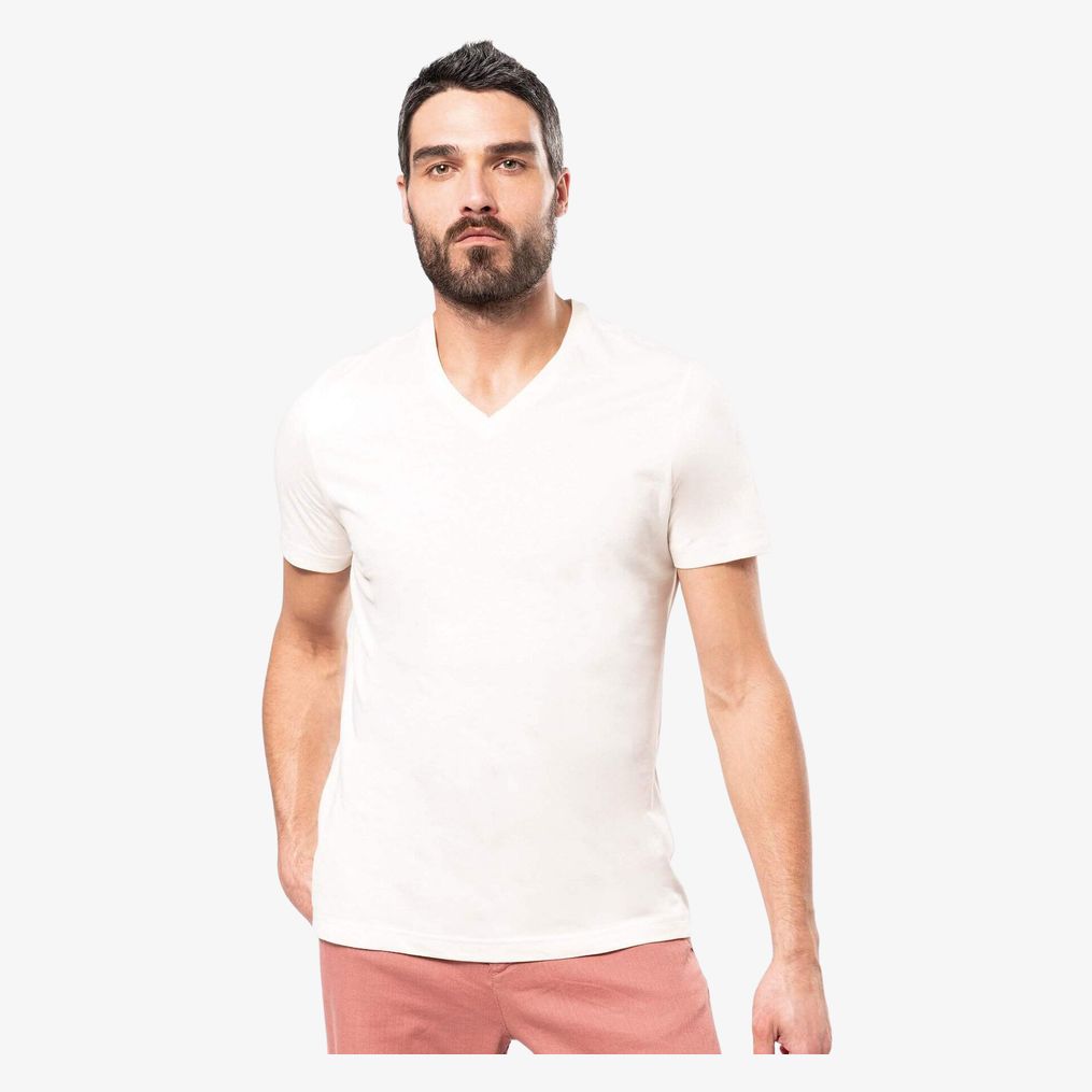 T-shirt coton bio col V homme kariban