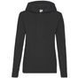 fruit of the loom Classic Hooded Sweat Lady-Fit noir