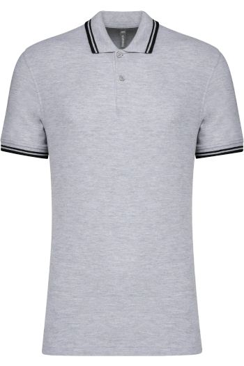 Image produit Polo homme manches courtes à liserés contrastés