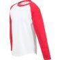 SF Clothing Kids´ long sleeved baseball T white/red