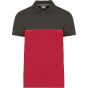 WK Designed To Work Polo bicolore écoresponsable manches courtes unisexe red/dark_grey