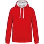 Kariban Sweat à capuche bicolore red/white
