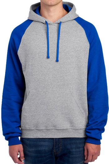 Nublend® colour-block raglan hooded sweatshirt