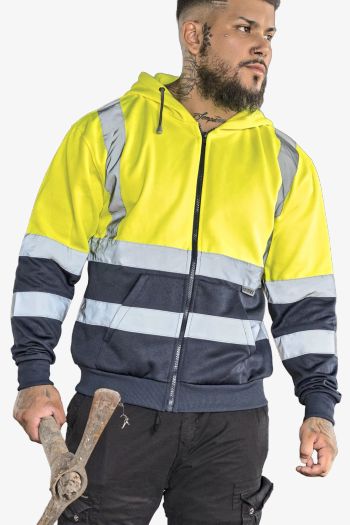Hi-Vis workwear hooded sweat-jacket galway