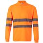 Velilla Polo manches longues haute visibilité en coton/polyester fluo_orange