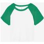 Bella Women's micro rib raglan baby tee white/kelly