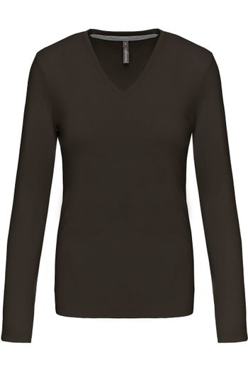 Image produit T-shirt col V manches longues femme