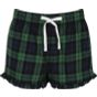 SF Clothing Women´s tartan frill lounge shorts navy_green_check