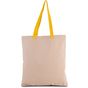 Kimood Sac shopping plat en toile avec poignées contrastées natural/yellow
