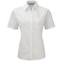 Russell Collection Ladies’ short sleeve classic polycotton poplin shirt white