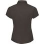 Russell Collection Ladies’ short sleeve fitted stretch shirt chocolate