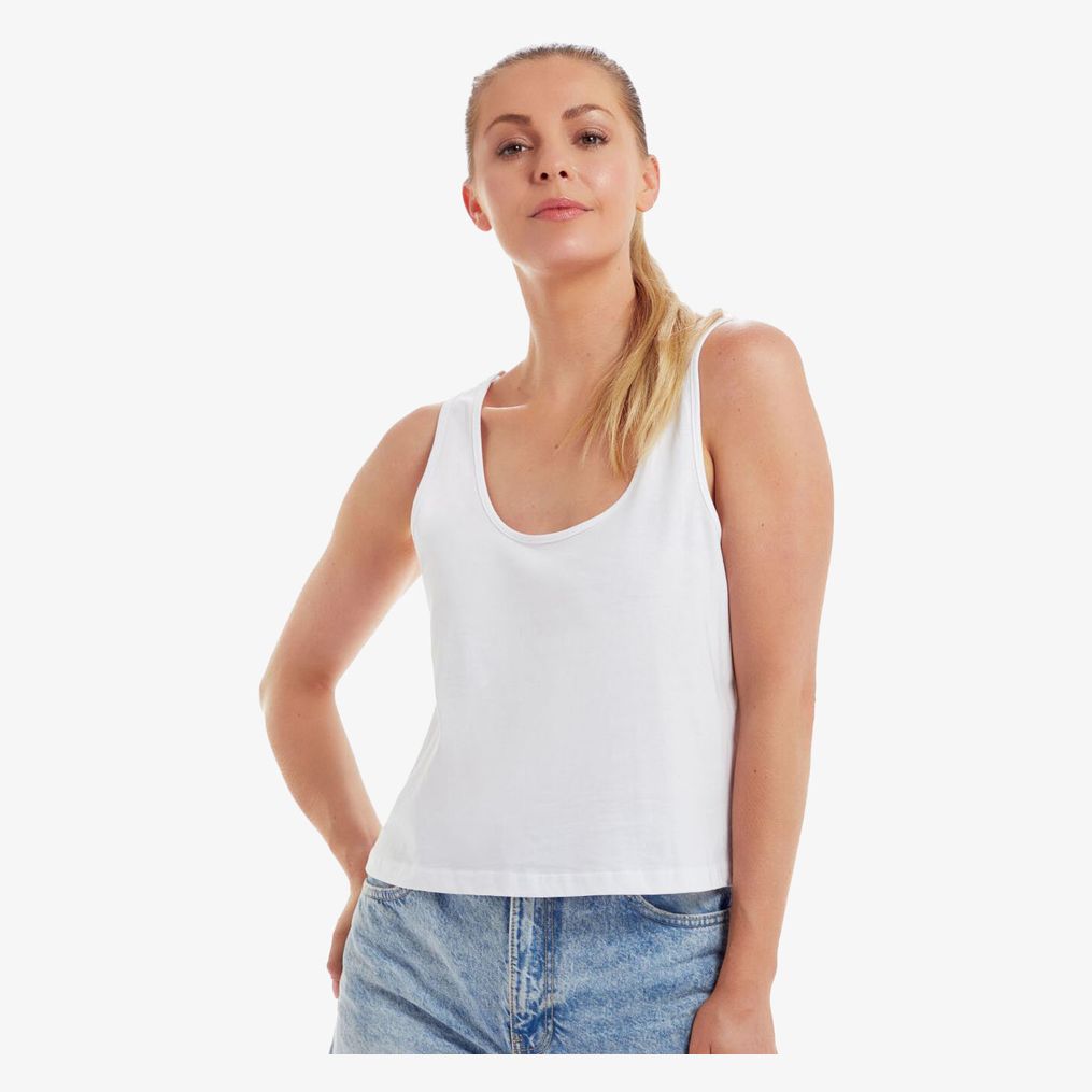 Women's organic crop vest mantis