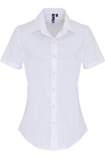 Image produit Chemise poepline stretch en coton manches courtes pour femme