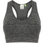 Tombo Ladies' seamless crop top dark_grey_marl