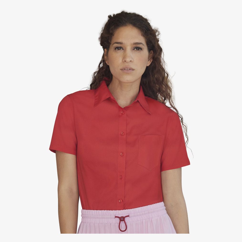 Short Sleeve Poplin Shirt Lady-Fit fruit of the loom