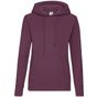 fruit of the loom Classic Hooded Sweat Lady-Fit bordeaux