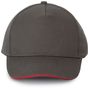 K-up Casquette avec sandwich contrasté - 5 panneaux  slate_grey/red