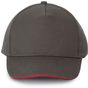 k-up Casquette avec sandwich contrasté - 5 panneaux  - slate_grey/red - taille_unique