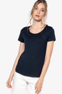 Image produit T-shirt bio col à bords francs manches courtes femme