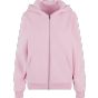 Build Your Brand Ladies Fluffy Zip Hoody Soft pink