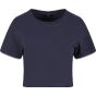 New Morning Studios Ladies cropped tee navy