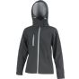 Result Womens TX performance hooded softshell jacket black/grey