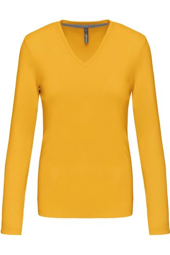 Image produit T-shirt col V manches longues femme