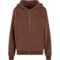 Build Your Brand Ladies Fluffy Zip Hoody Chocolate brown